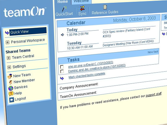 TeamOn's internal webmail app